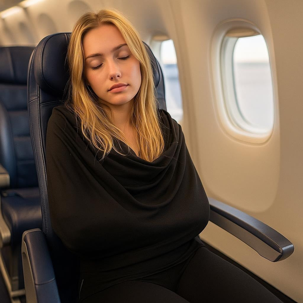 Arm sling wrap in use on a flight